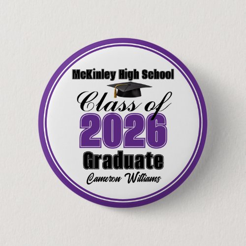Personalized Purple Class of 2026 Graduation Party