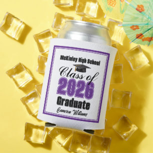 Personalized Purple Class of 2026 Graduation Party Can Cooler