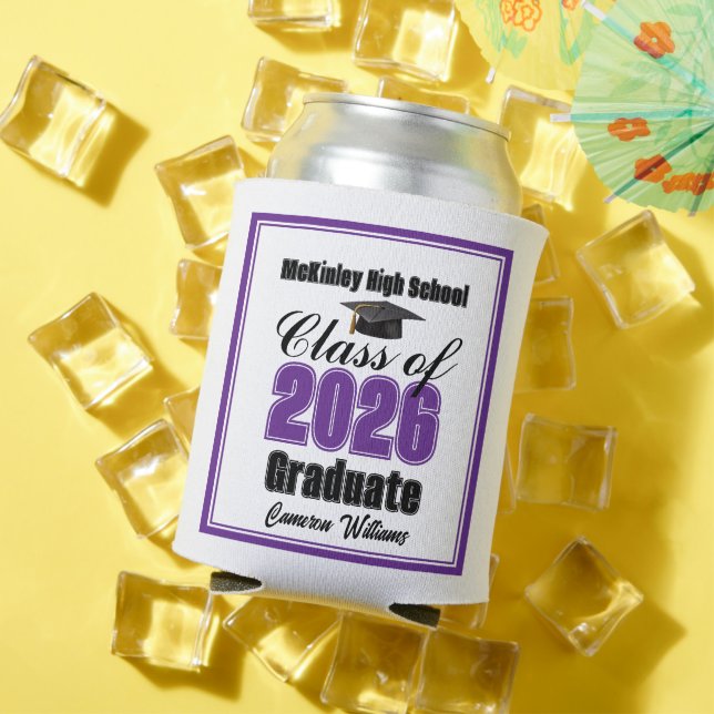 Personalized Purple Class of 2026 Graduation Party Can Cooler (In Situ Summer)