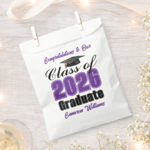 Personalized Purple Class of 2026 Graduation Party Favor Bag
