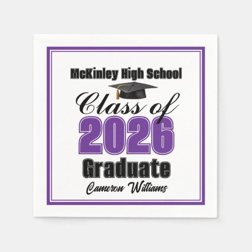Personalized Purple Class of 2026 Graduation Party
