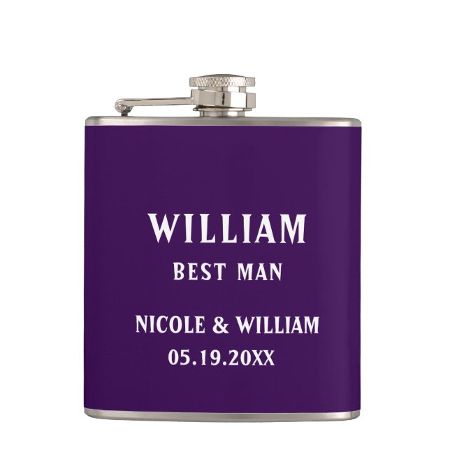 Personalized Purple Color Scene Flask (Front)