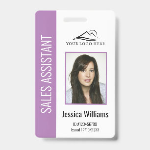 Personalized Purple Corporate Employee Security ID Badge