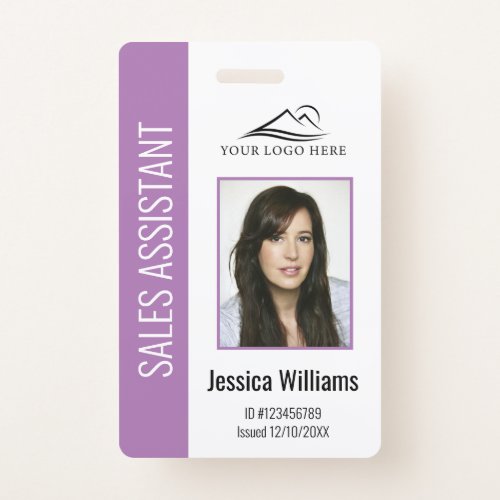 Personalized Purple Corporate Employee Security ID Badge