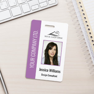Personalized Purple Corporate Employee Security ID Badge