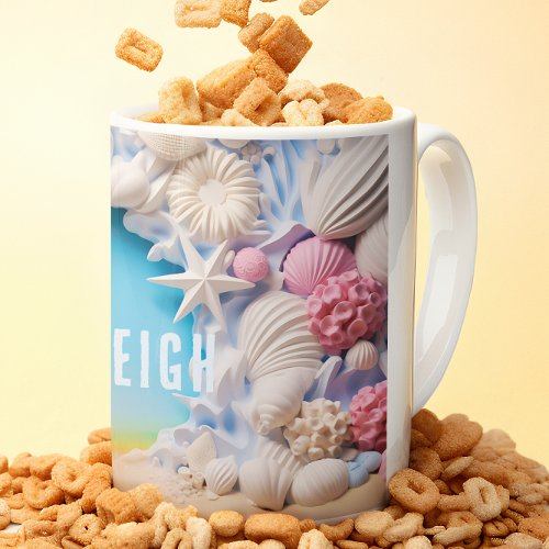 Personalized Purple Cove 3D look Beach Flower Coffee Mug