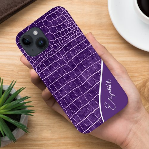 Personalized Purple Crocodile Case_Mate iPhone 14 Case