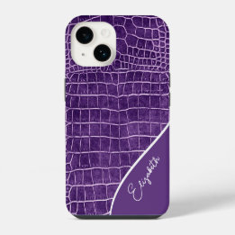 Personalized Purple Crocodile iPhone 14 Case