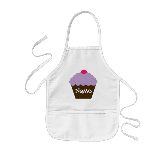 Personalized Purple Cupcake Apron (Front)