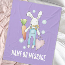 Personalized Purple Cute Stuffed Animal Bunny