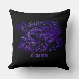 Personalized Purple Dragon Throw Pillow