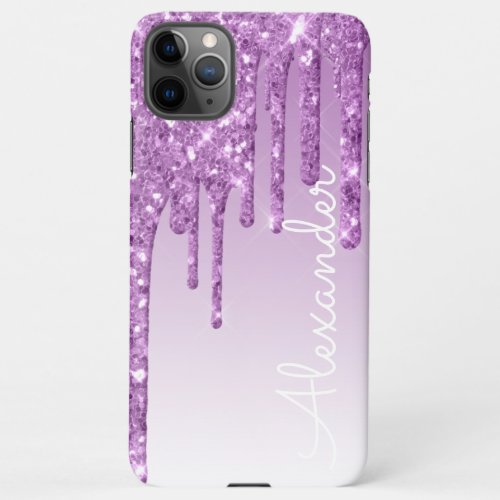 Personalized Purple Dripping Glitter BUDGET iPhone 11Pro Max Case