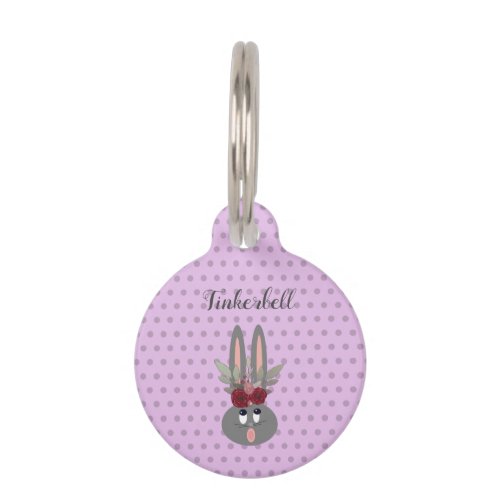 Personalized Purple Easter Bunny  Pet ID Tag