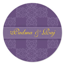 Personalized Purple Envelope Seal Sticker
