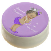 Personalized Purple Ethnic Princess Baby Shower Chocolate Covered Oreo (Angled)