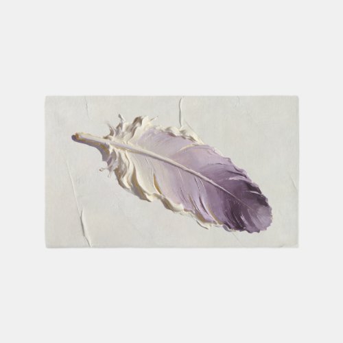 Personalized Purple Feather Custom Name Monogram Rug
