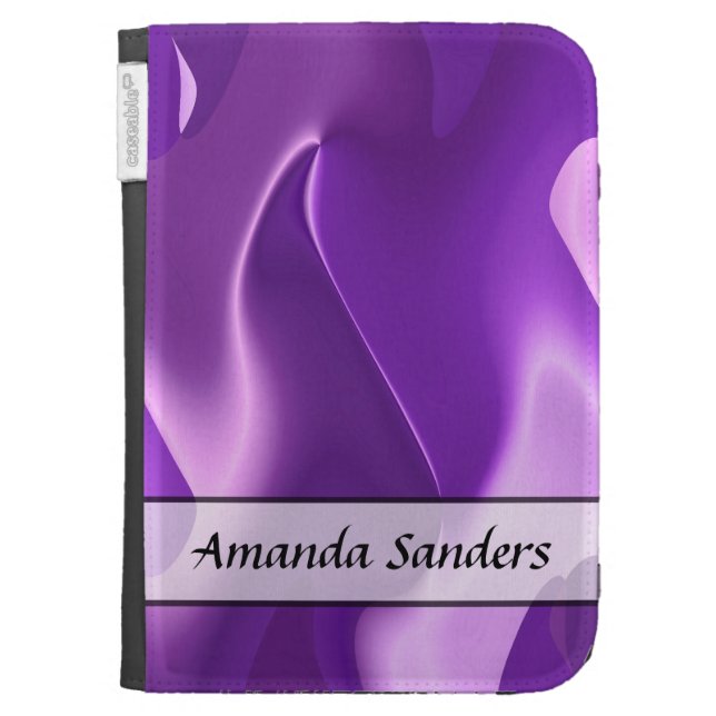 Personalized Purple Flame Abstract Kindle Folio Cases (Front)