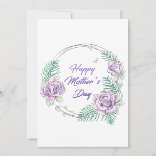 Personalized Purple Floral Happy Mother's Day Card