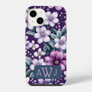 Personalized Purple Floral iPhone Case
