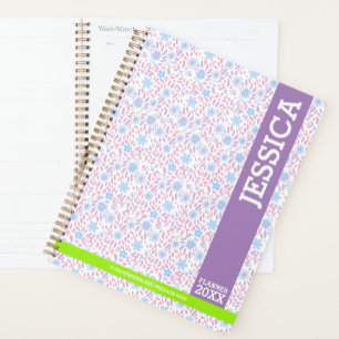 Personalized Purple Floral Name & Monogram Planner