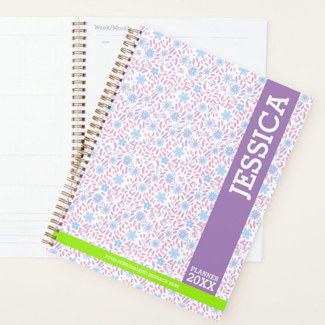 Personalized Purple Floral Name & Monogram Planner (Creator Uploaded)