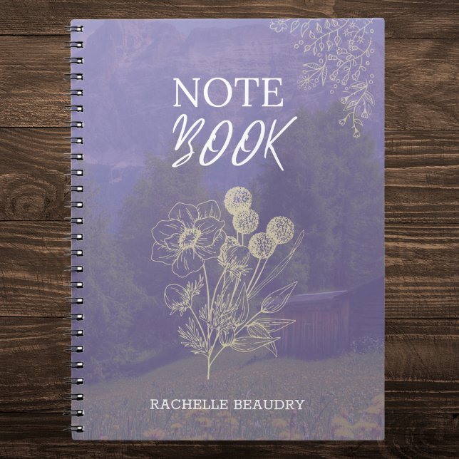 Personalized Purple Floral  Notebook (Creator Uploaded)