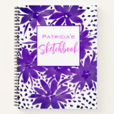 Personalized Elegant Purple Sketchbook Notebook