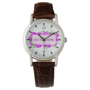 Personalized Purple Floral Watercolor Watch