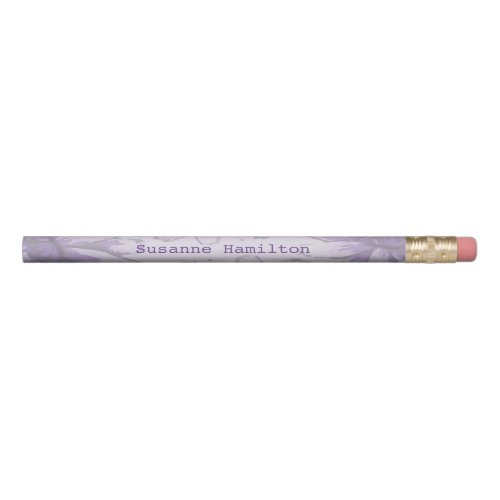 Personalized Purple Flower   Pencil