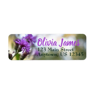 Personalized Purple Flowers Floral Garden Nature Label