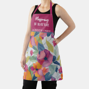 Personalized Purple Flowers Patterns Ladies' Apron