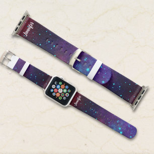Personalized Purple Galaxy Apple Watch Band