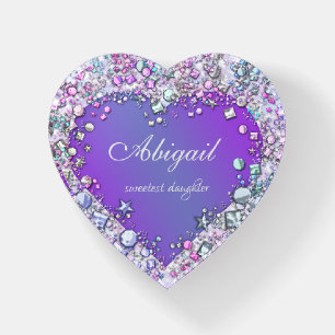 Personalized Purple Gemstone Paperweight