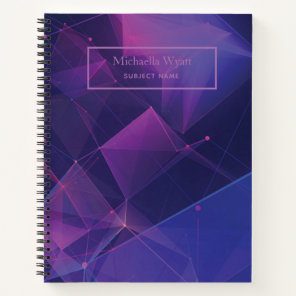 Personalized Purple Geometric Graph Paper Notebook