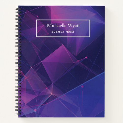 Personalized Purple Geometric Simple Graph Paper Notebook