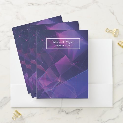 Personalized Purple Geometric Simple Pocket Folder