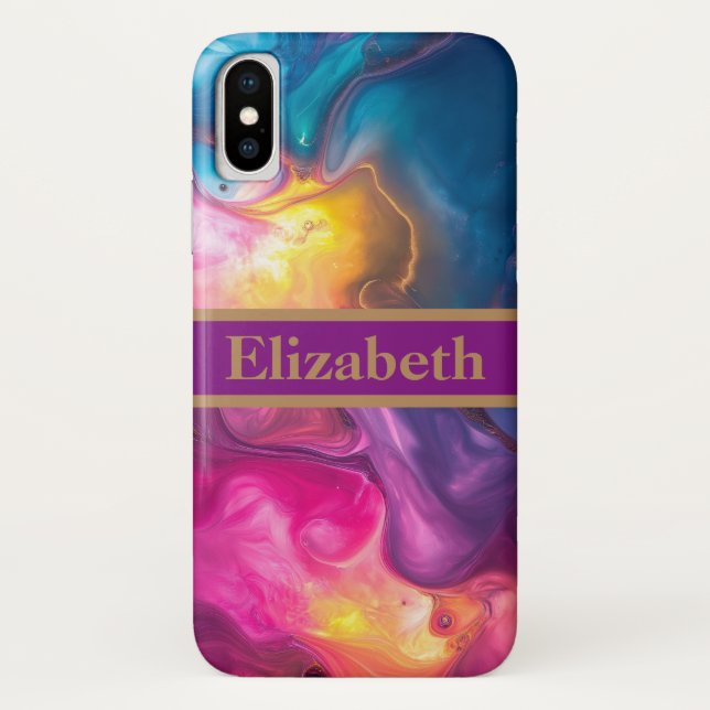 Personalized Purple Glitter Faux Foil Confetti Case-Mate iPhone Case (Back)