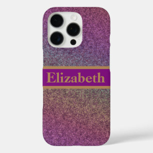 Personalized Purple Glitter Faux Foil Confetti iPhone 16 Pro Case