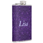 Personalized Purple Glitter Flask