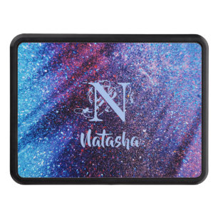 Personalized Purple Glitter Hitch Cover