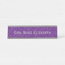 Personalized Purple Glitter Silver Girl Boss Funny