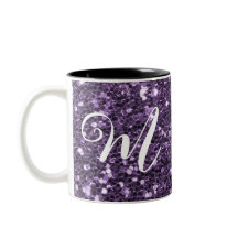 Personalized Purple Glitter Two-Tone Coffee Mug