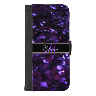 Personalized Purple Glitter Wallet Case