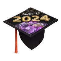 Celebrate With Style Purple and Gold 2024 Graduation Cap and
