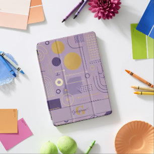 Personalized Purple & Gold Scandinavian Minimalist iPad Pro Cover