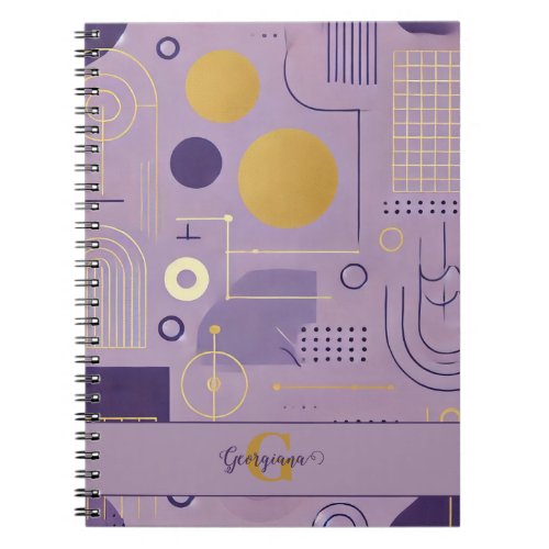 Personalized Purple &amp; Gold Scandinavian Minimalist Notebook