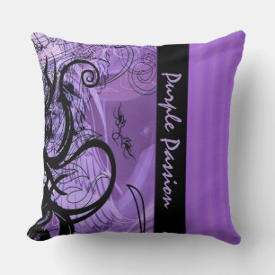 Personalized Purple Goth Pattern Throw Pillow