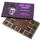 Personalized purple gothic get well assorted chocolates (Opened)
