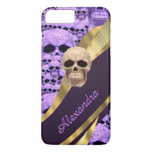 Personalized purple gothic skull iPhone 8 plus/7 plus case