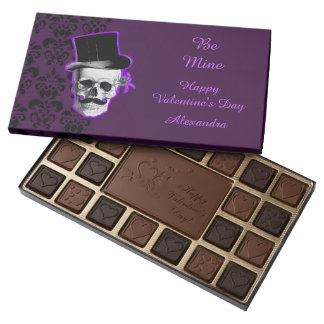 Personalized purple gothic valentines day assorted chocolates